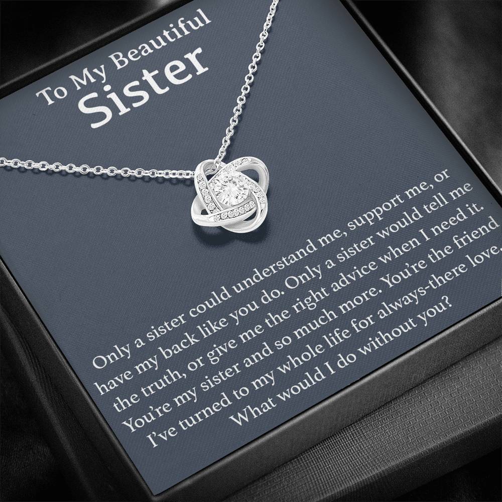 To My Beautiful Sister Necklace, Birthday Gift for Sister, Mothers Day Gift