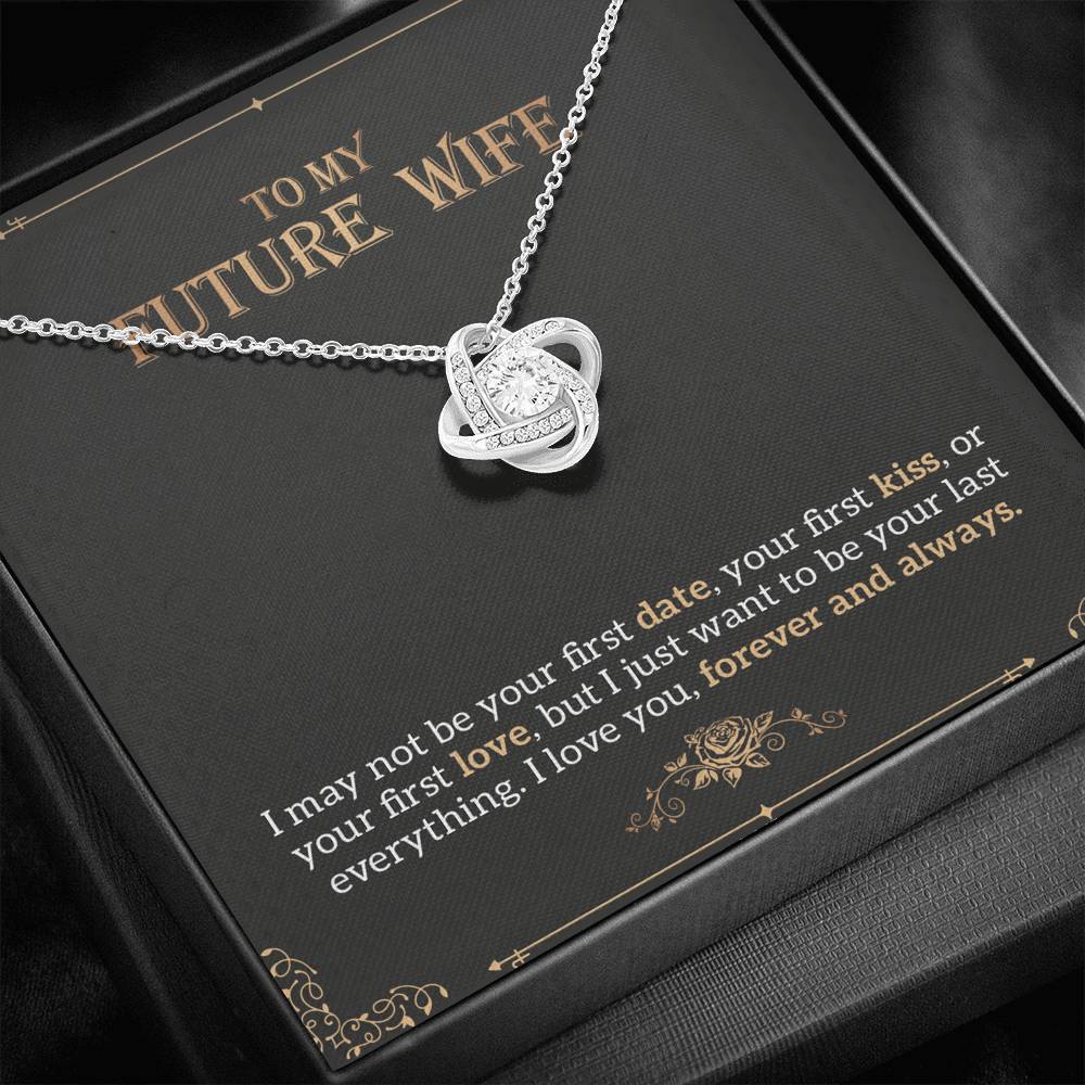 To My Future Wife Love Knot Necklace, Engagement Gift for Future Wife Gift