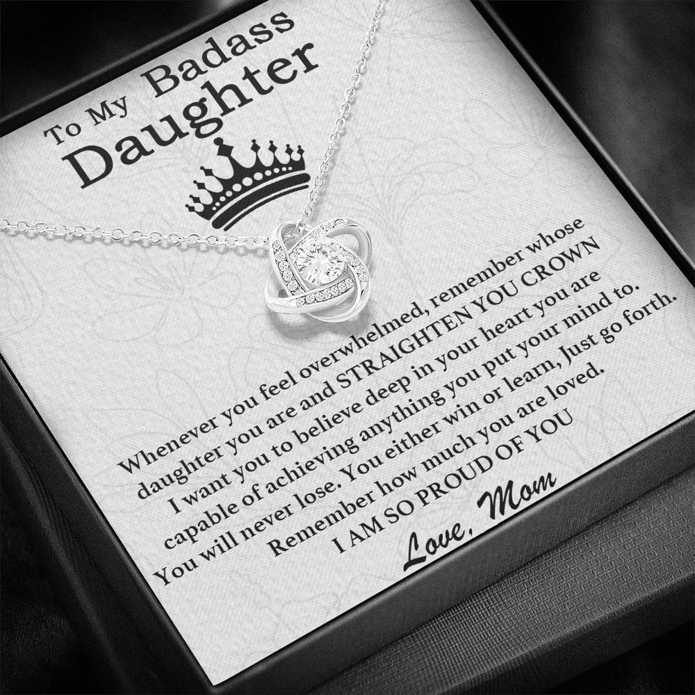 To My Badass Daughter Necklace From Mom, Badass Daughter Necklace Birthday