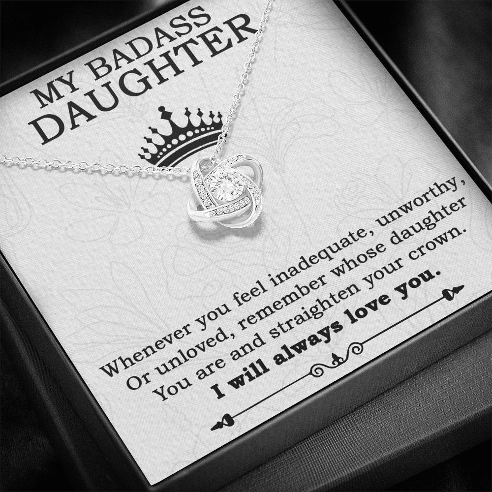 My Badass Daughter Necklace From Mom, Badass Daughter Necklace Birthday Gift