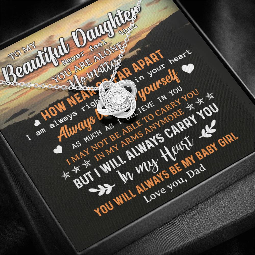 To My Beautiful Daughter Necklace,You Will Always Be My Girl,Gifts For Daughter