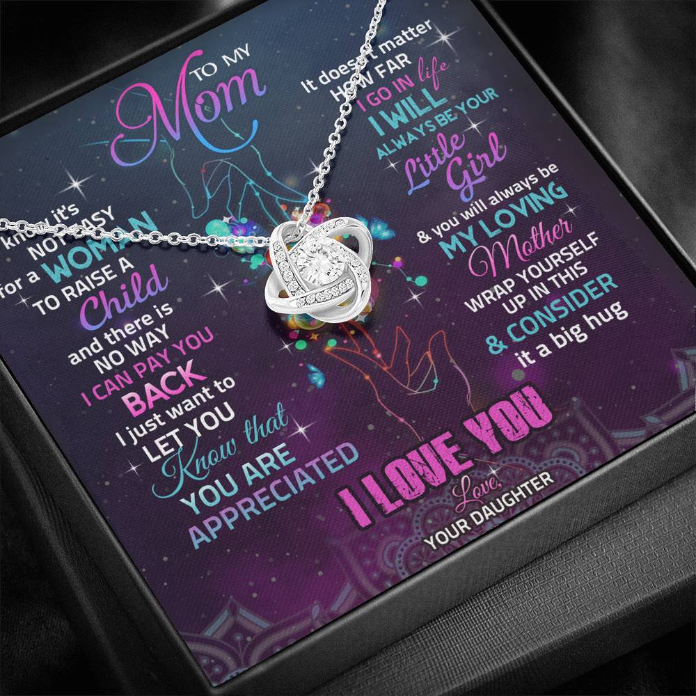 To My Mom Necklace, Gift for Mom from Daughter, Mom Wedding Gift