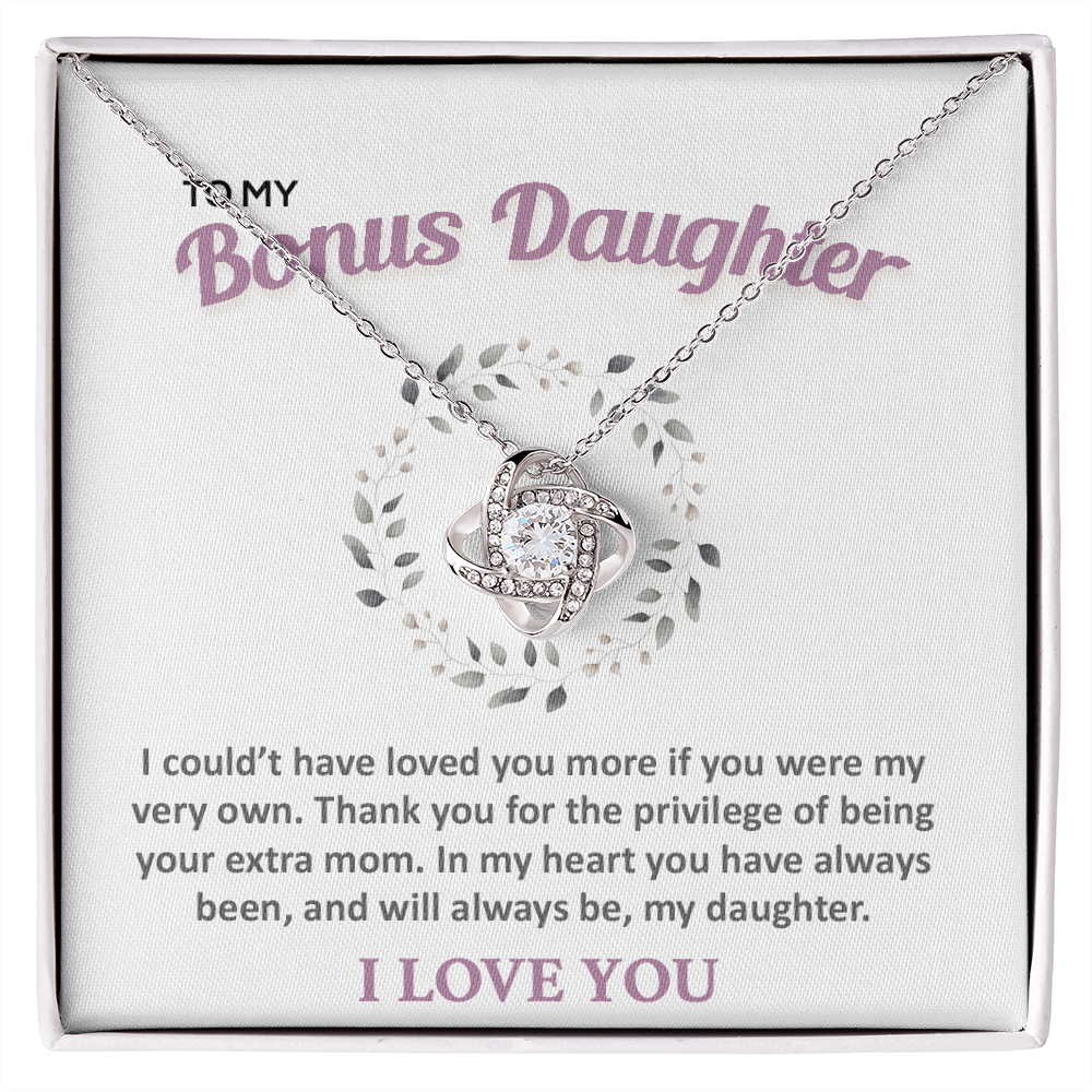 To My Bonus Daughter Necklace, Step Daughter Gift From Stepdad, Stepmom