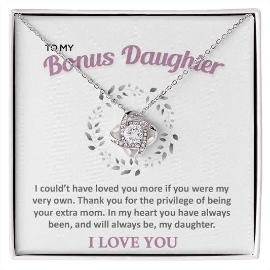 To My Bonus Daughter Necklace, Step Daughter Gift From Stepdad, Stepmom