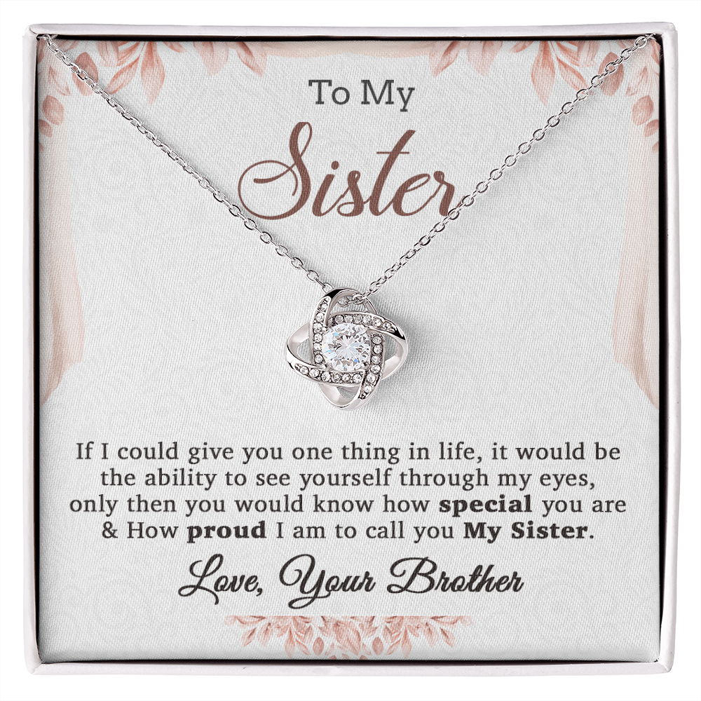 To My Sister Necklace, Brother to Sister, Birthday gift For Sister from Brother