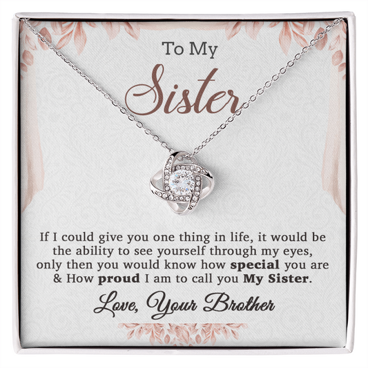 To My Sister Necklace, Brother to Sister, Birthday gift For Sister from Brother