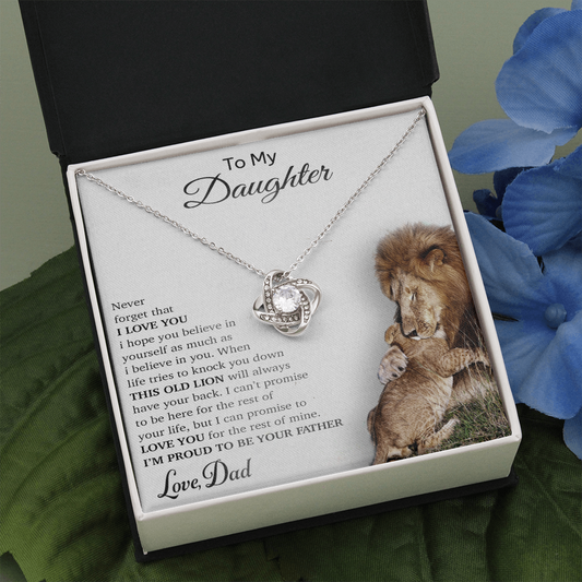 To My Daughter Necklace, Gift For Daughter From Dad, Daughter Father Lion Gift