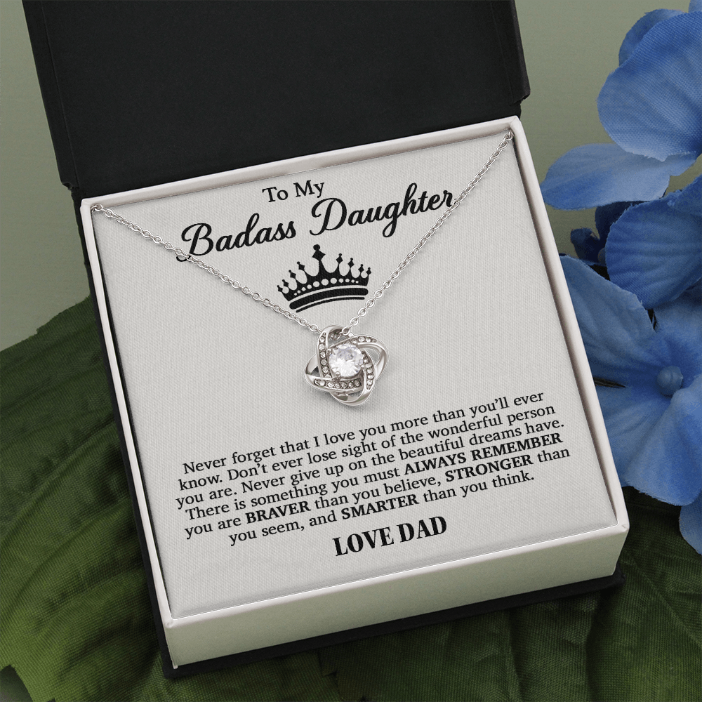 To My Badass Daughter Necklace From Dad, Badass Daughter Necklace Birthday