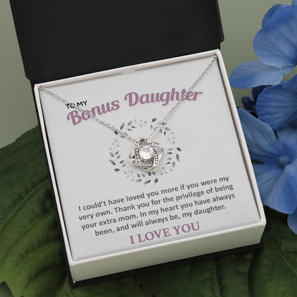 To My Bonus Daughter Necklace, Step Daughter Gift From Stepdad, Stepmom