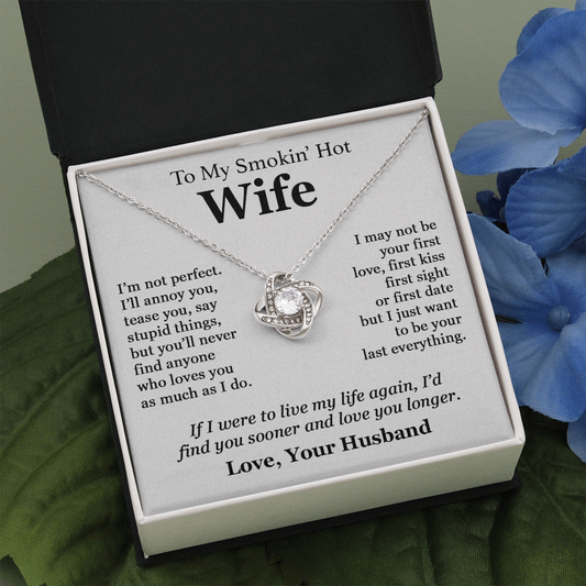 To My Smokin' Hot Wife Necklace Engagement Anniversary Gift for Her Birthday
