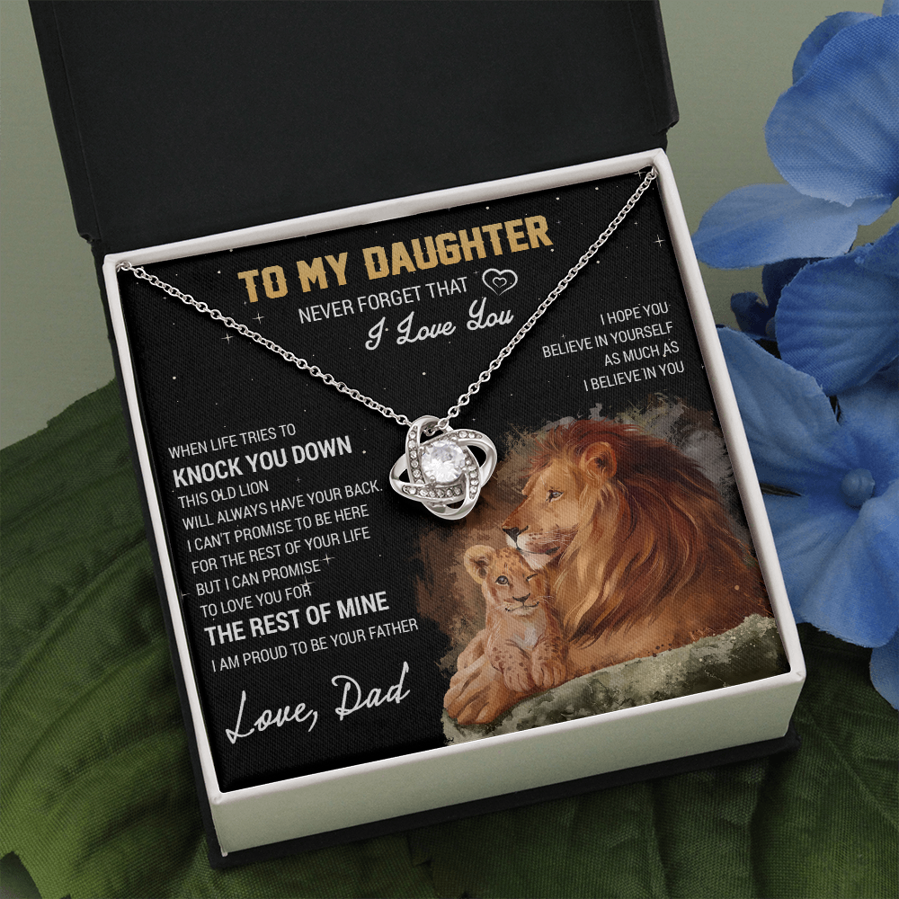 To My Daughter Necklace, Gift For Daughter From Dad, Daughter Father Lion