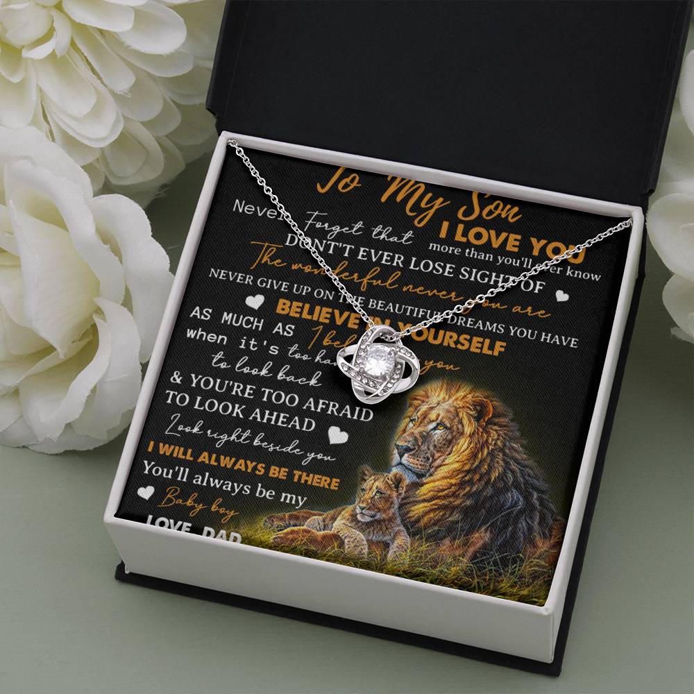 To My Son Necklace, Love Dad Father And Son Lion, Best Gifts For Son From Dad