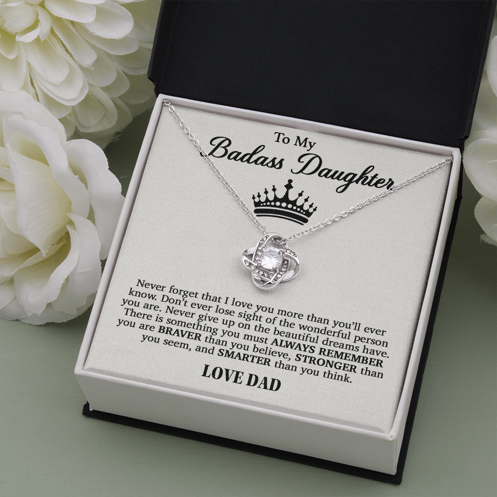 To My Badass Daughter Necklace From Dad, Badass Daughter Necklace Birthday