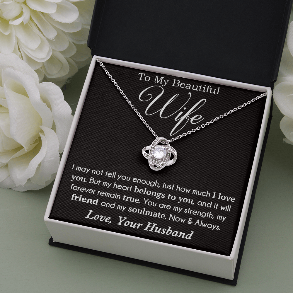 To My Beautiful Wife Necklace - Anniversary Gift for Wife,Birthday Gift for Wife