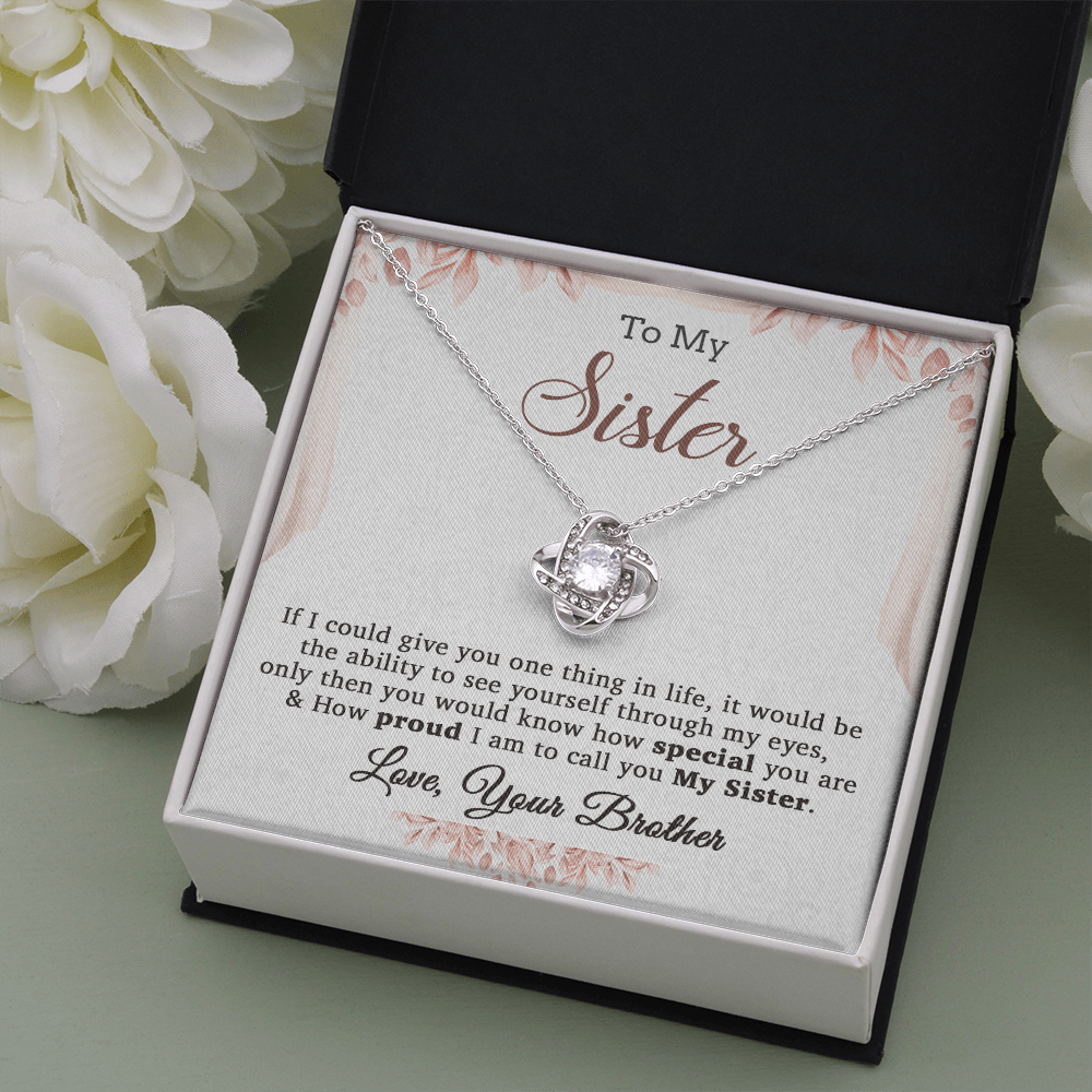 To My Sister Necklace, Brother to Sister, Birthday gift For Sister from Brother
