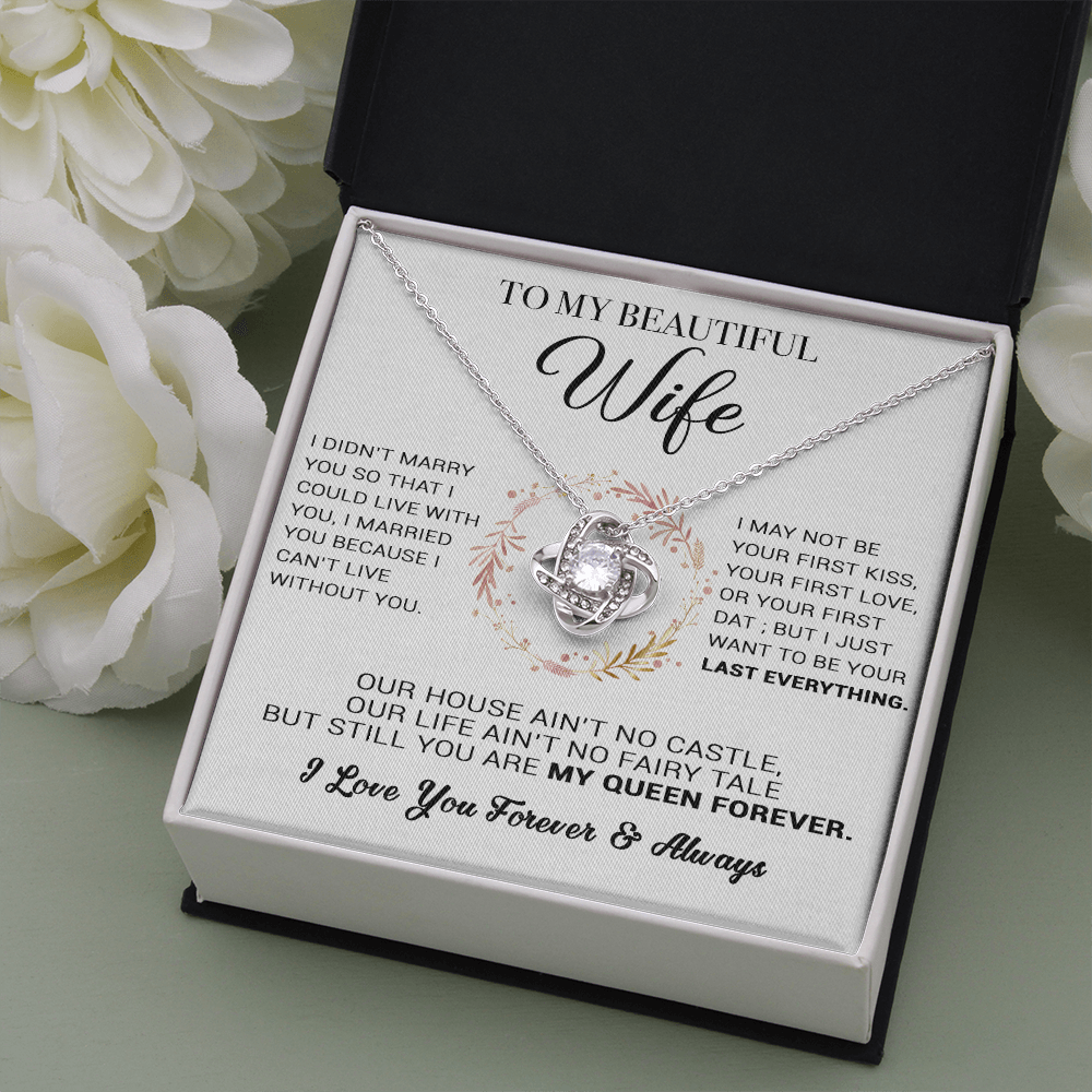 To My Beautiful Wife Necklace, Wife Necklace Gift from Husband, Birthday Gift