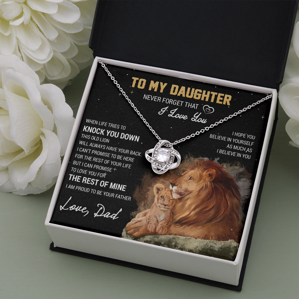 To My Daughter Necklace, Gift For Daughter From Dad, Daughter Father Lion