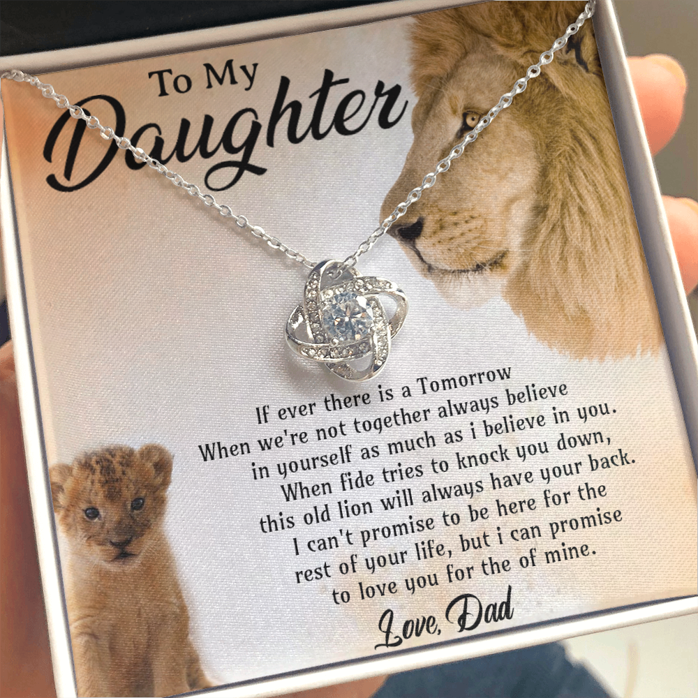 To My Daughter Necklace, Gift For Daughter From Dad, Daughter Father Lion