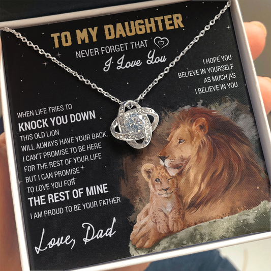 To My Daughter Necklace, Gift For Daughter From Dad, Daughter Father Lion