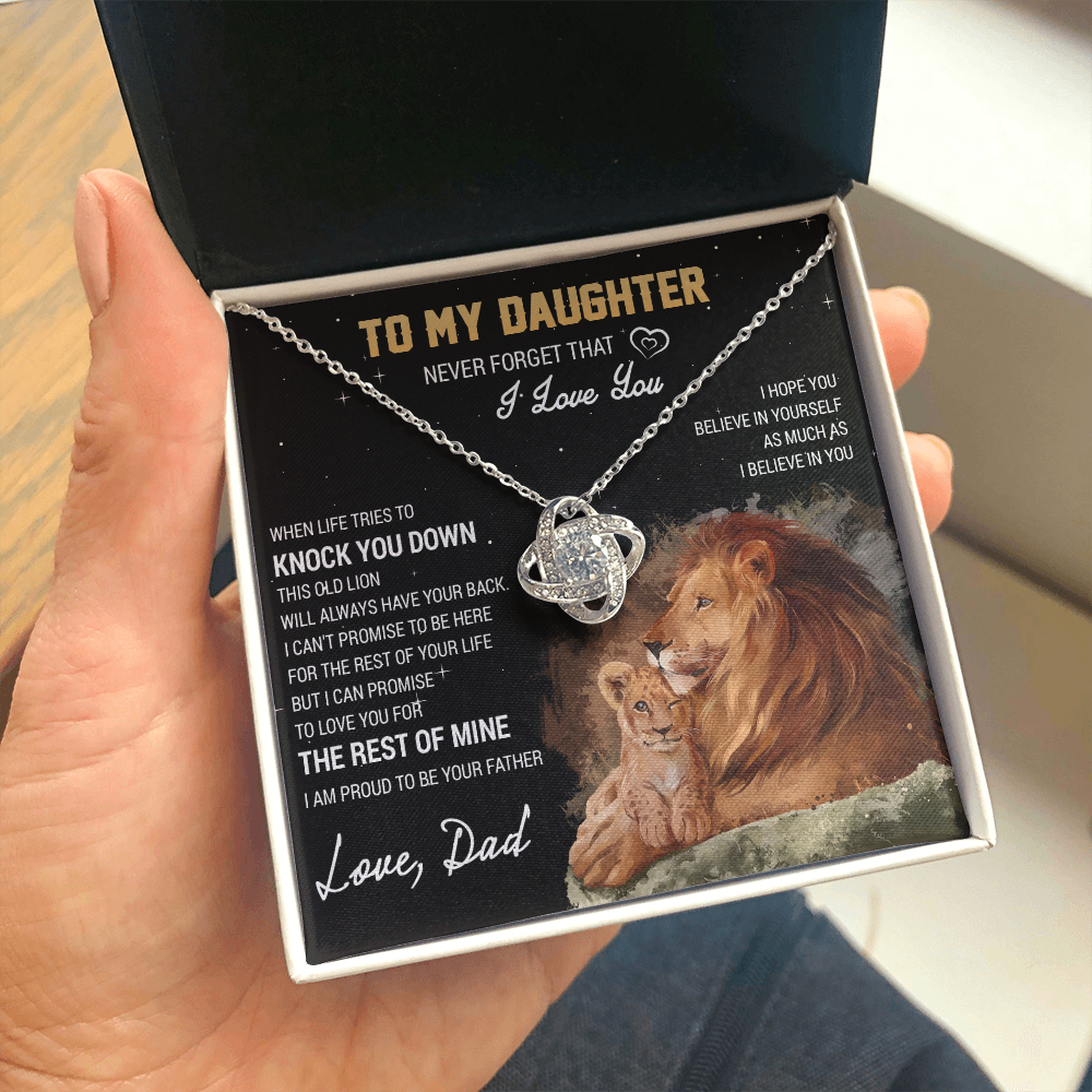 To My Daughter Necklace, Gift For Daughter From Dad, Daughter Father Lion