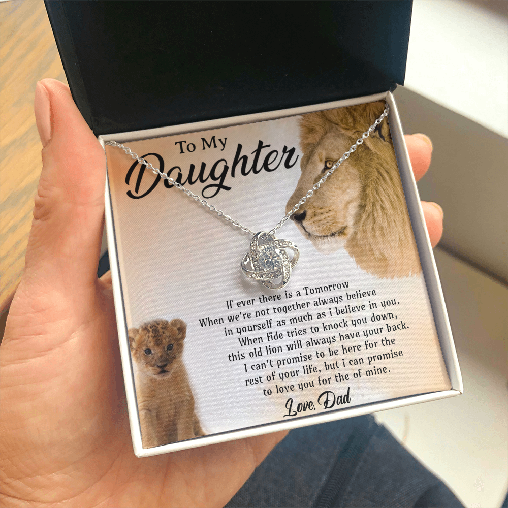 To My Daughter Necklace, Gift For Daughter From Dad, Daughter Father Lion