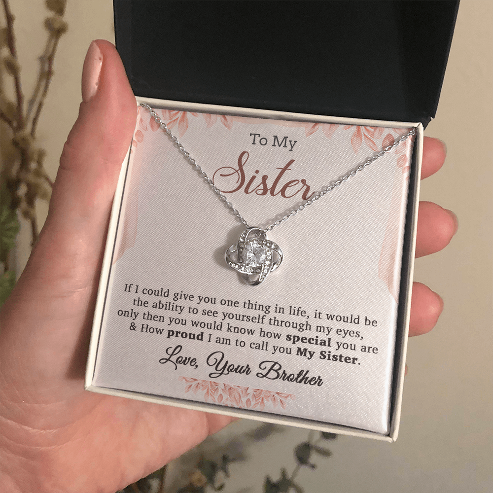 To My Sister Necklace, Brother to Sister, Birthday gift For Sister from Brother