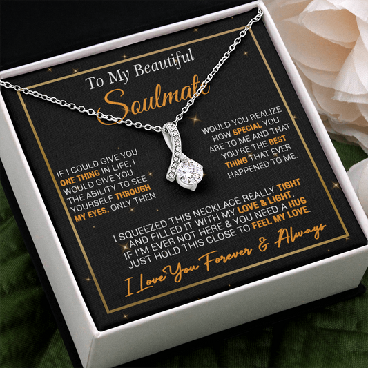 To My Soulmate Necklace Valentine Gift For Girlfriend Wife, Valentines Day