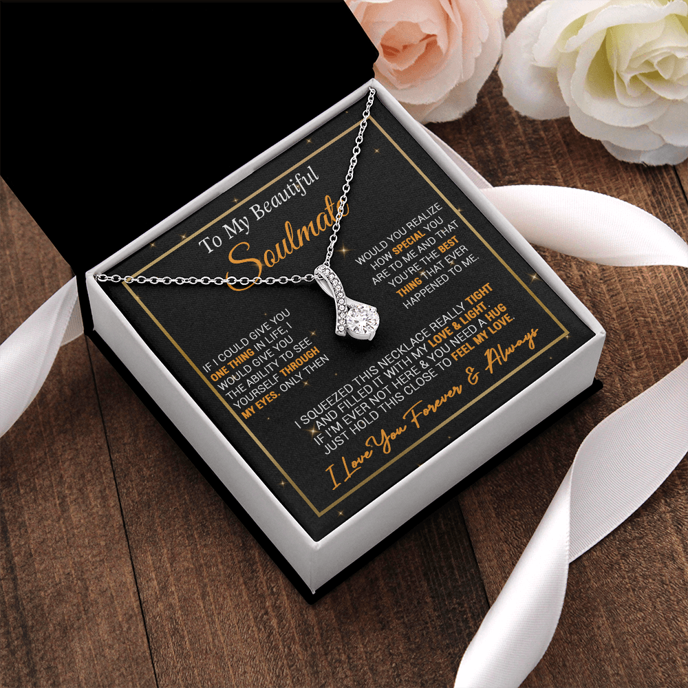 To My Soulmate Necklace Valentine Gift For Girlfriend Wife, Valentines Day