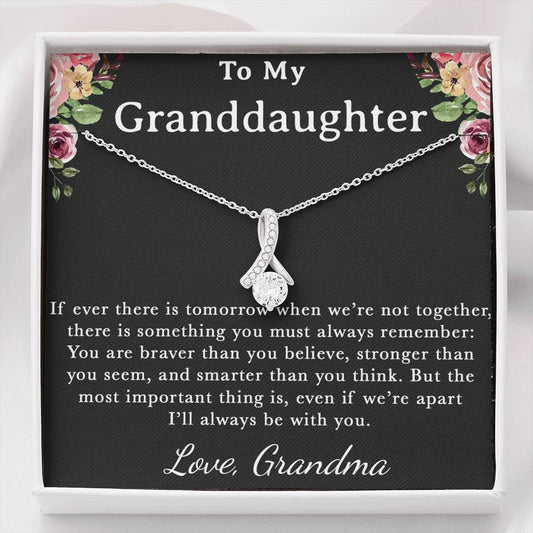 To My Granddaughter Necklace, Granddaughter Gifts From Grandma and Grandpa