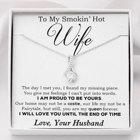 To My Smokin' Hot Wife Necklace, Birthday Necklace For Wife,Birthday Gift