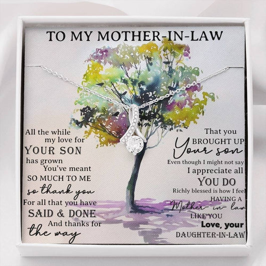 To My Mother in Law Necklace, Mother in Law Gift From Bride Gift, Birthday Gift