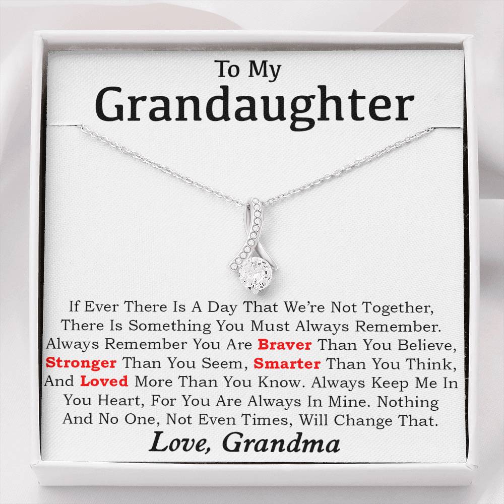 To My Granddaughter Necklace, Granddaughter Gifts From Grandma and Grandpa