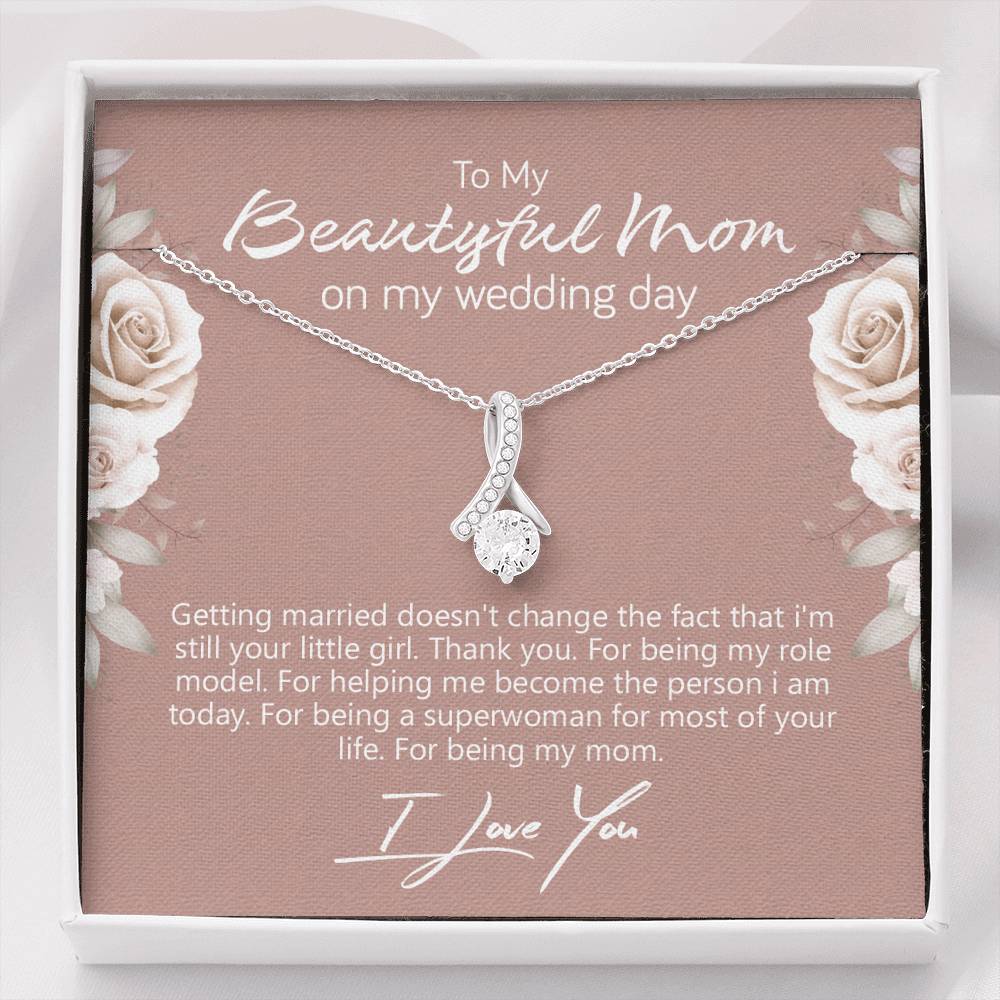 Mom Wedding Gift from Bride, Gift for Mom on Wedding Day, Mother of the Bride Necklace, Wedding Gift for Mom, Bride to Mom Gift