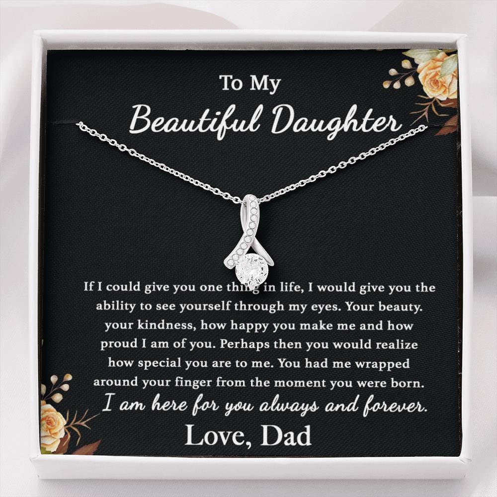 To My Daughter Necklace, Father to Daughter Gift, Birthday Gift from Dad