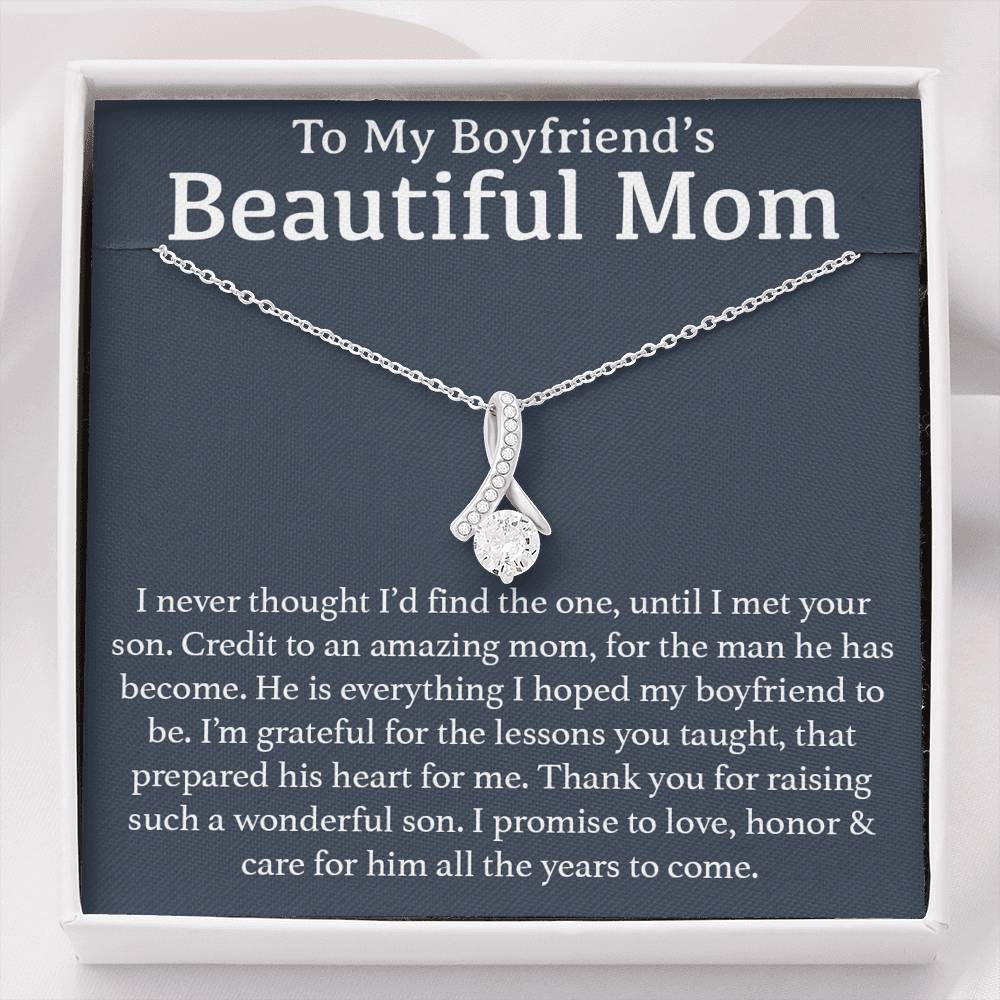 Boyfriend's Mom Gift, To My Boyfriends Mom Necklace