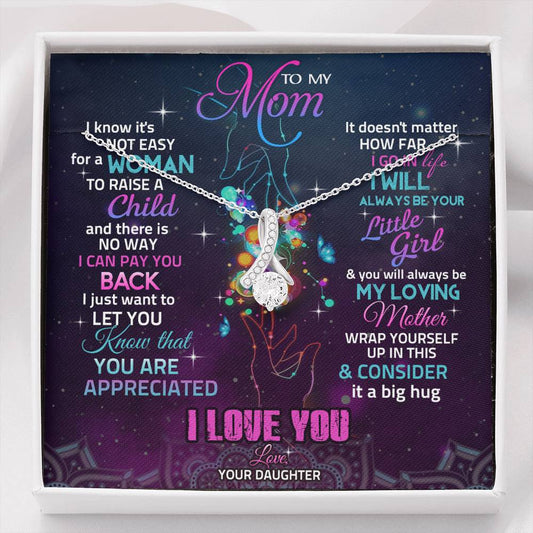 To My Mom Necklace, Gift for Mom from Daughter, Mom Wedding Gift