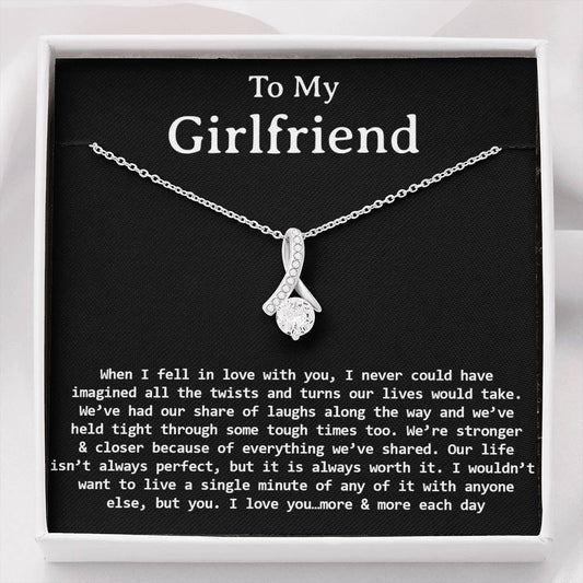 To My Girlfriend Necklace, Necklace for Girlfriend,Valentine Day Gifts for Girlfriend