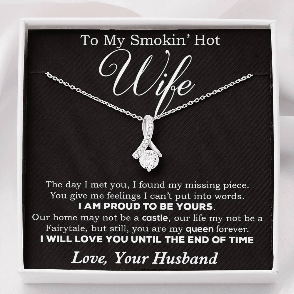 To My Smokin' Hot Wife Necklace, Birthday Necklace For Wife,Birthday Gift