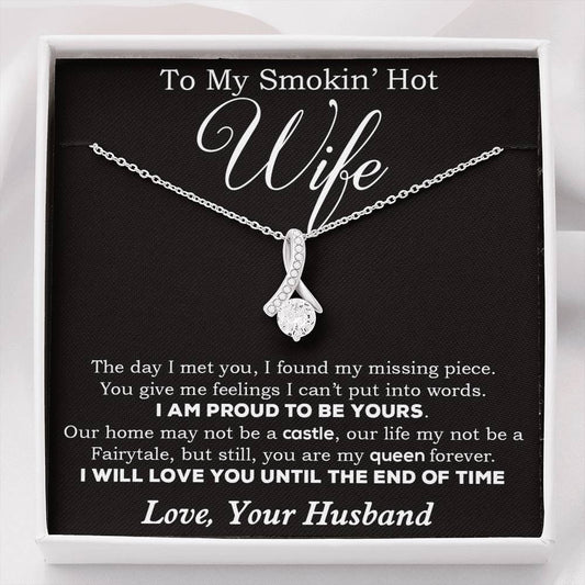 To My Smokin' Hot Wife Necklace, Birthday Necklace For Wife,Birthday Gift