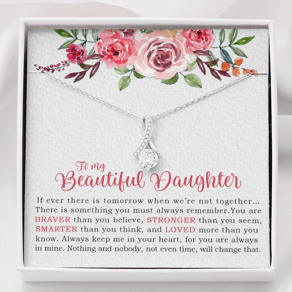 To My Beautiful Daughter Necklace, Dad And Daughter, Birthday Gift For Daughter