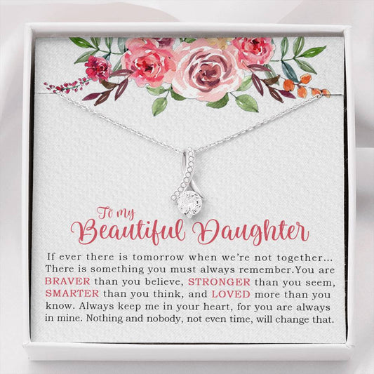 To My Beautiful Daughter Necklace, Dad And Daughter, Birthday Gift For Daughter