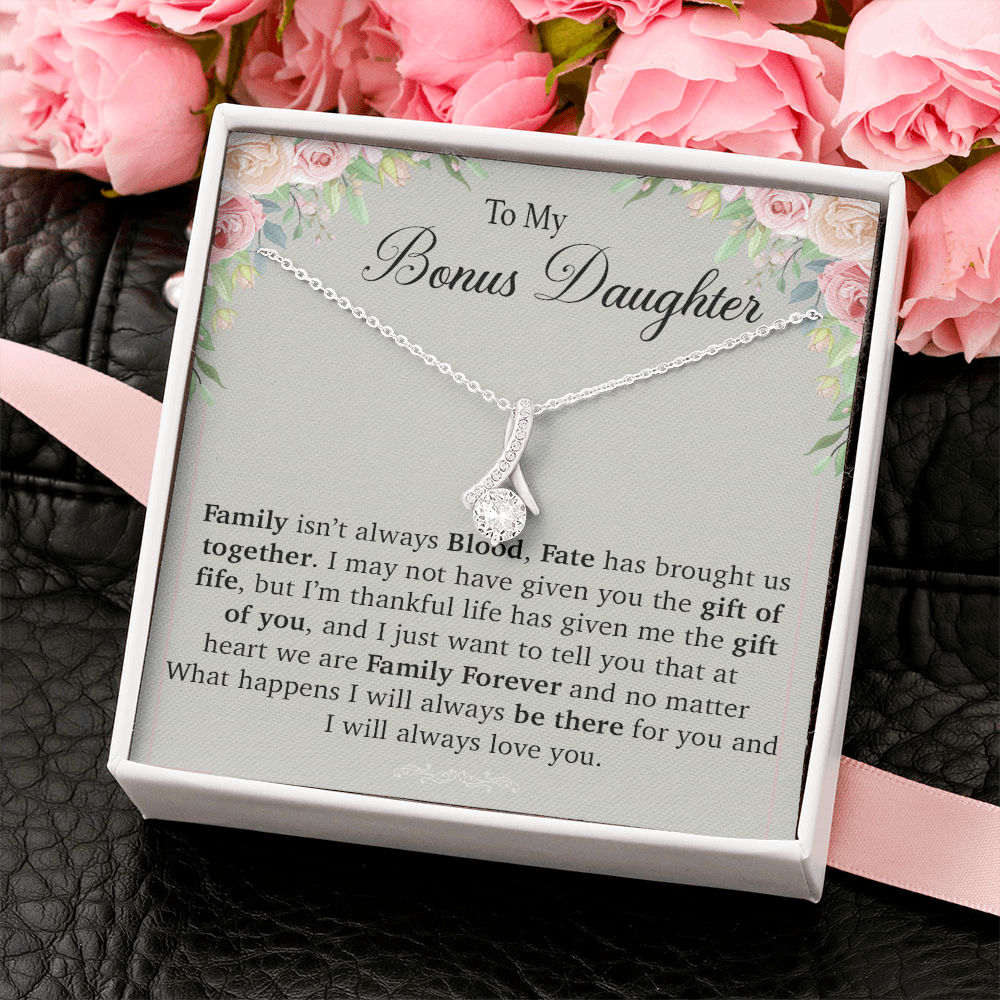 To My Bonus Daughter Necklace, Stepdaughter Gift, Bonus Daughter Birthday Gift