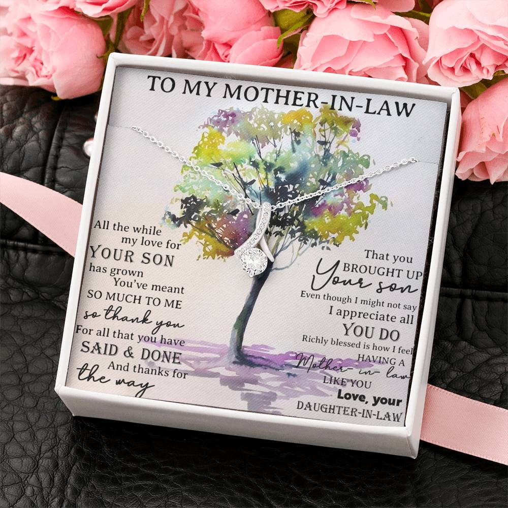 To My Mother in Law Necklace, Mother in Law Gift From Bride Gift, Birthday Gift