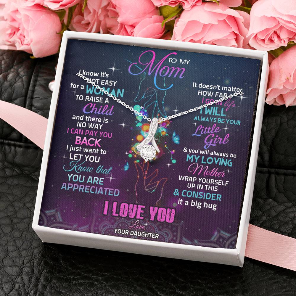 To My Mom Necklace, Gift for Mom from Daughter, Mom Wedding Gift