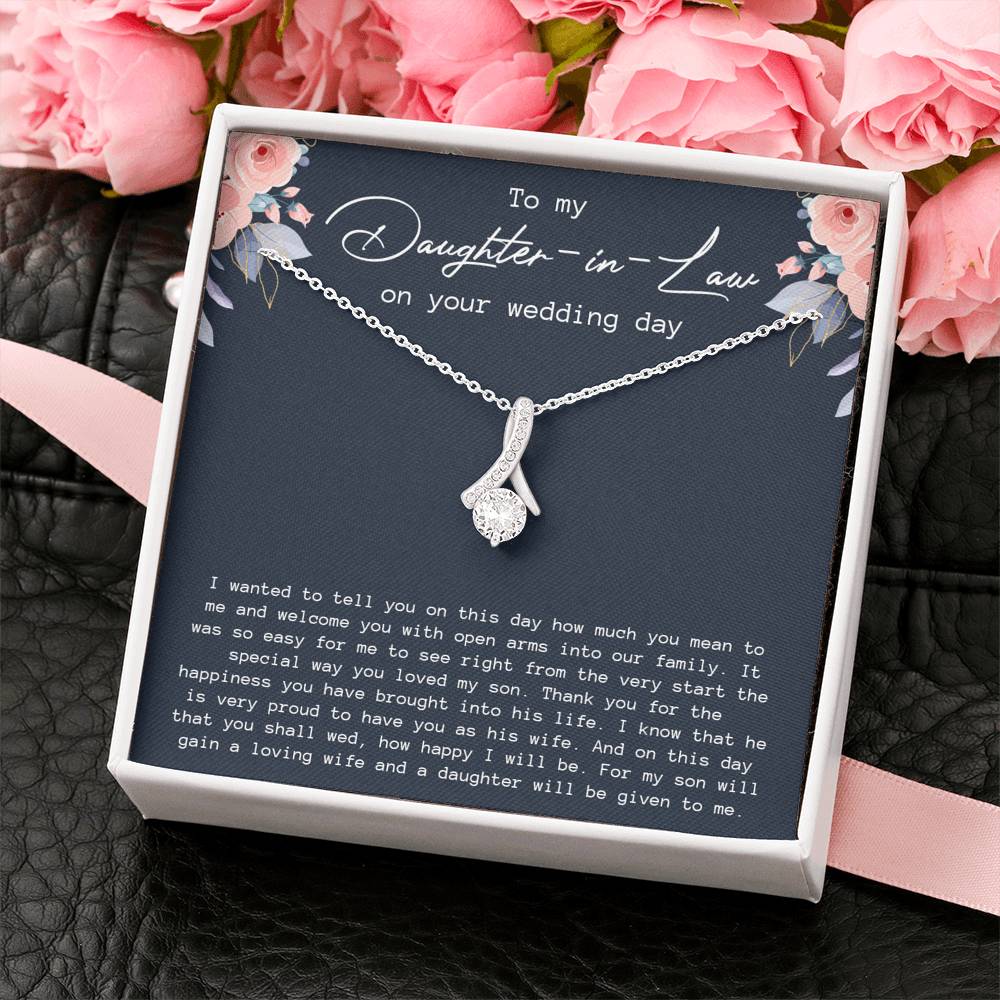 To My Daughter In Law Necklace, Wedding Gift, Bride Gift from Mother In Law Gift