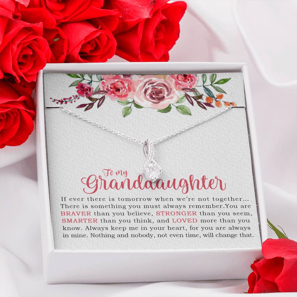 To My Granddaughter Necklace, Granddaughter Gifts From Grandma and Grandpa