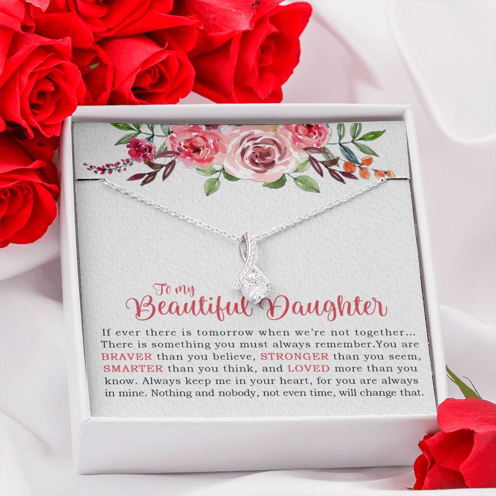 To My Beautiful Daughter Necklace, Dad And Daughter, Birthday Gift For Daughter