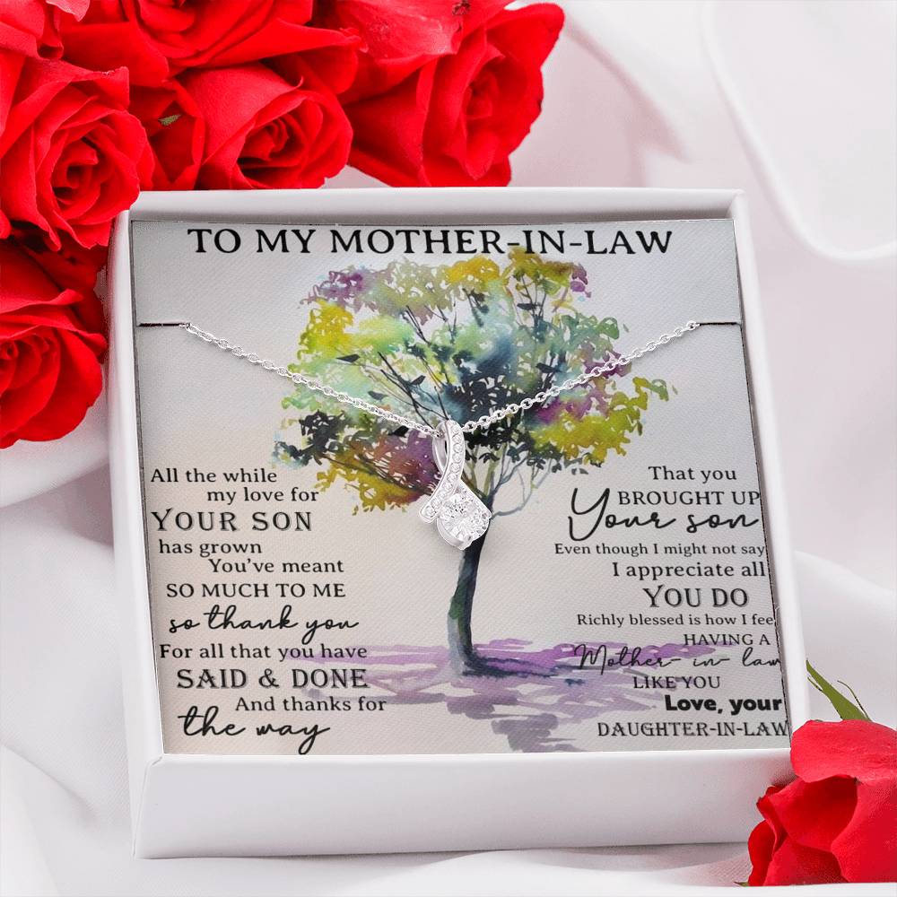 To My Mother in Law Necklace, Mother in Law Gift From Bride Gift, Birthday Gift
