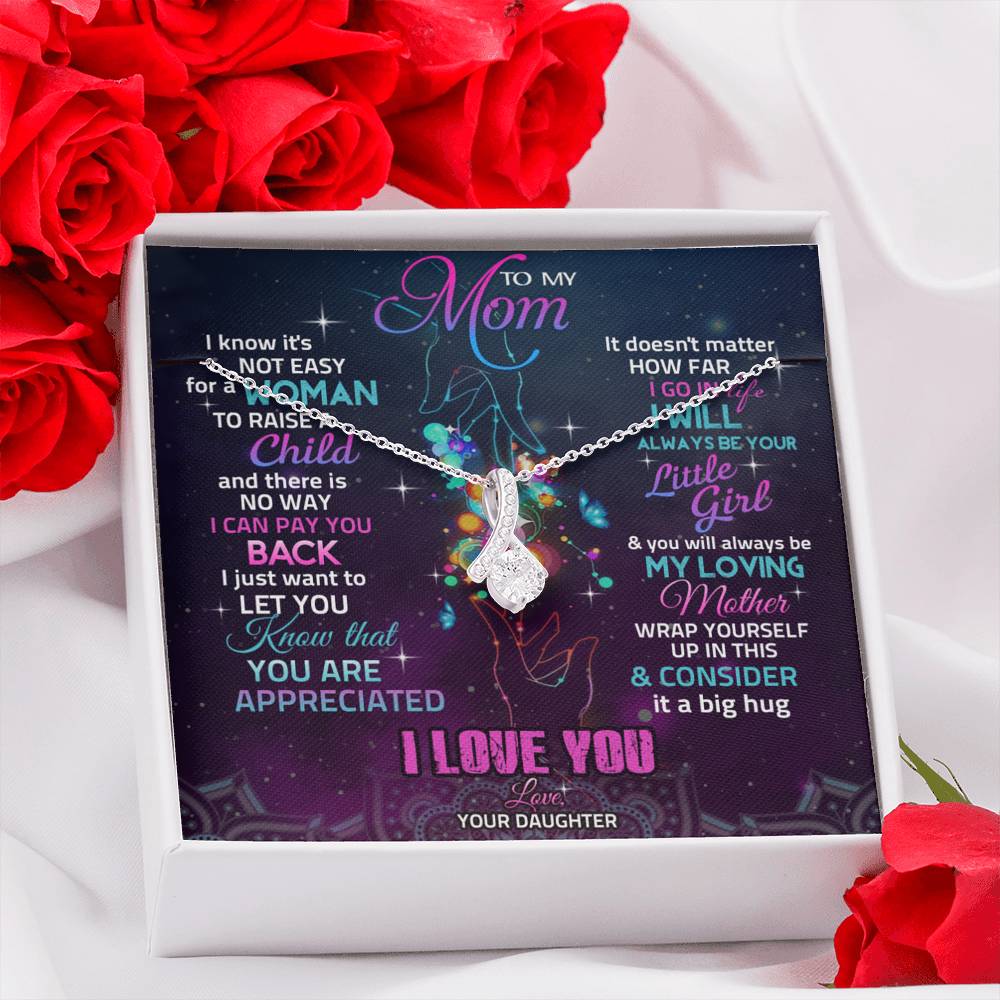 To My Mom Necklace, Gift for Mom from Daughter, Mom Wedding Gift