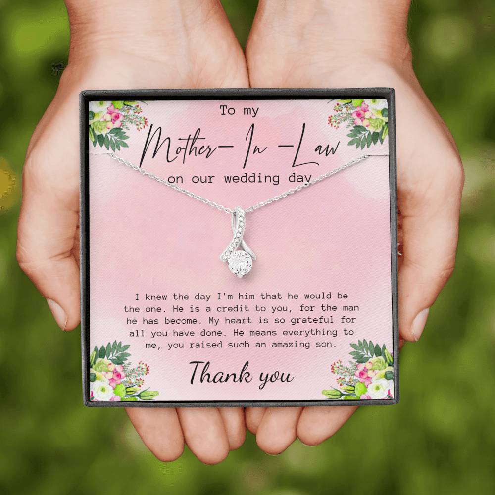 Mother In Law Gift from Bride Necklace, Mother In Law Gift on Wedding Day Gifts